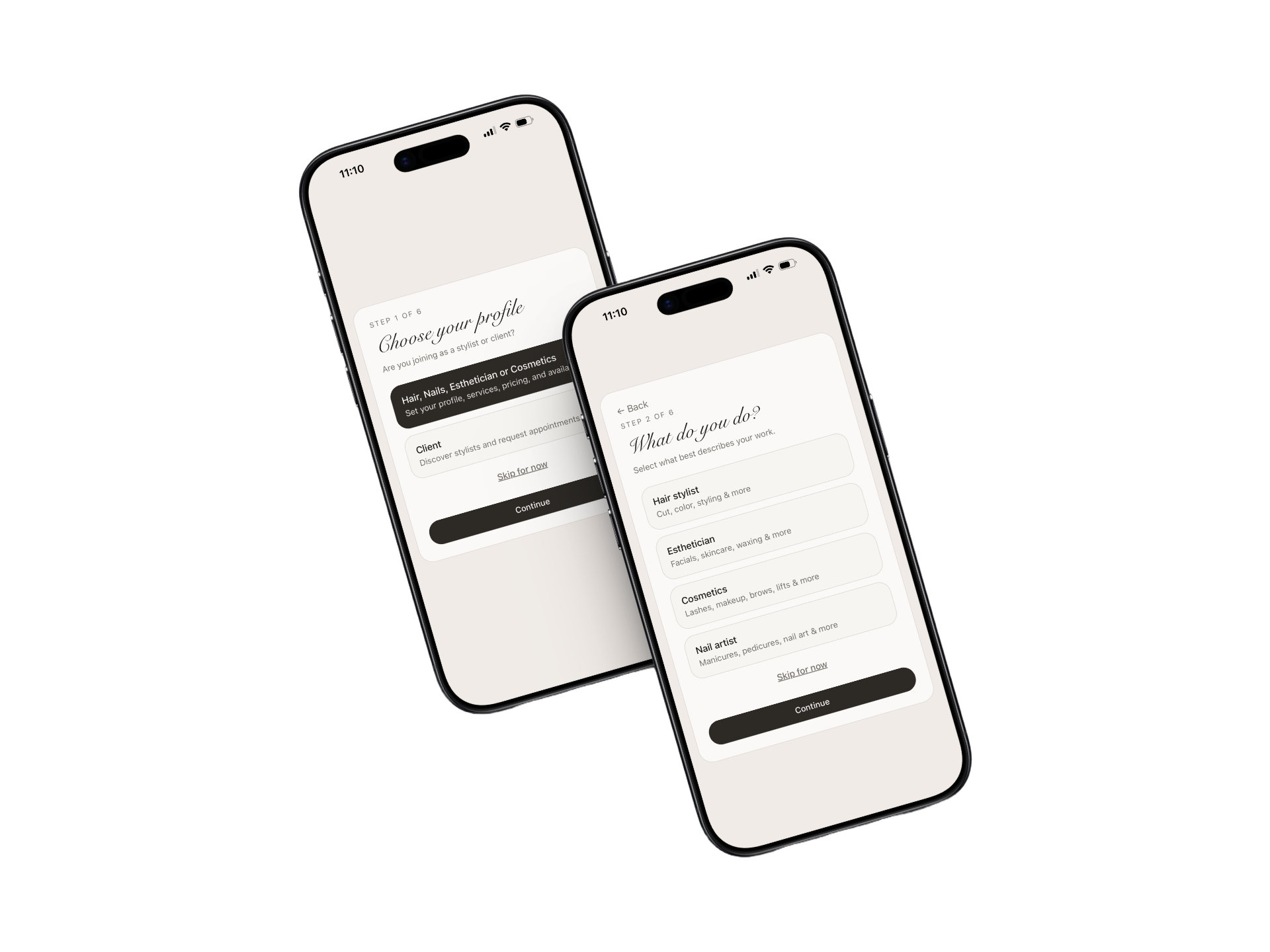 Glamease onboarding preview