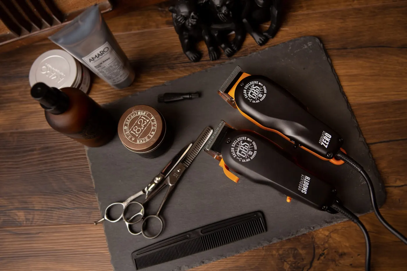 Barber finishing a clean fade
