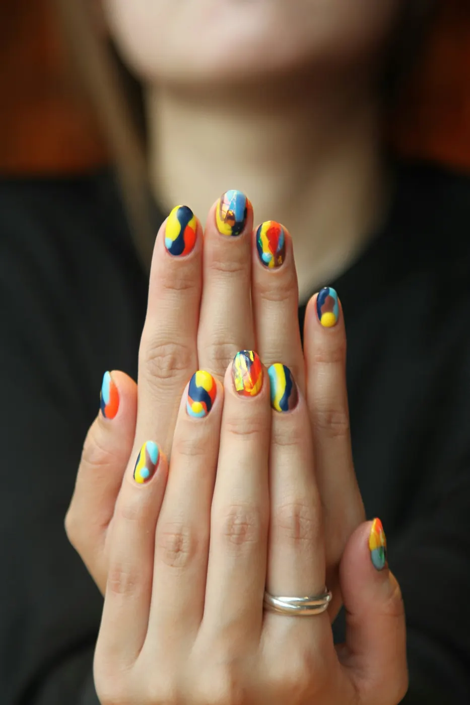 Clean polished manicure detail