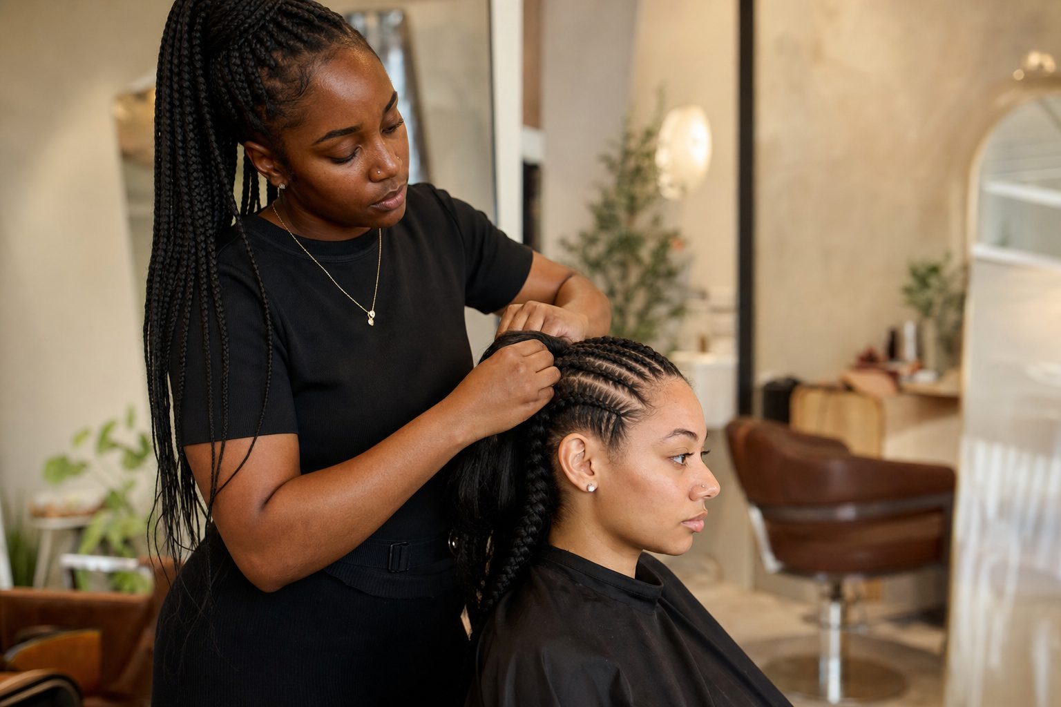 Client after a salon appointment